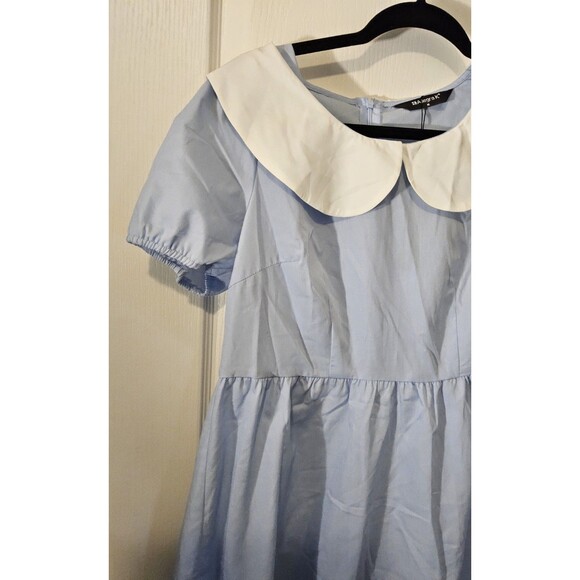Allegra K Contrast Peter Pan Puff Short Sleeve Dress Size Medium NWOT - Picture 7 of 7